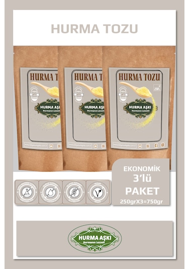 Hurma Aşkı Hurma Tozu 250grx3 750gr