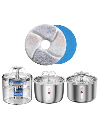 Ecronicword 8'li Set Yuvarlak Evcil Hayvan Su Çeşmesi Filtreleri