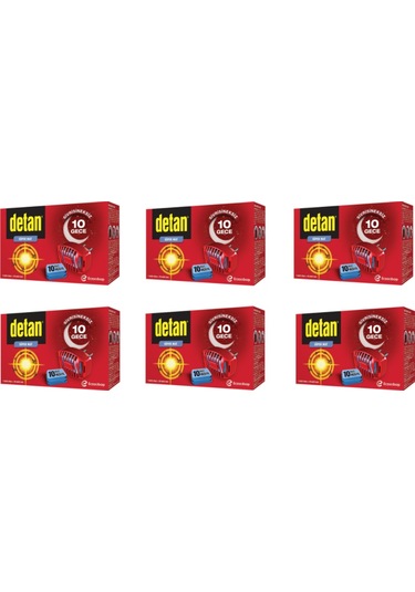 DETAN SİVRİSİNEKSİZ 10 GECE SÜPER MAT VE CİHAZ x 6 ADET