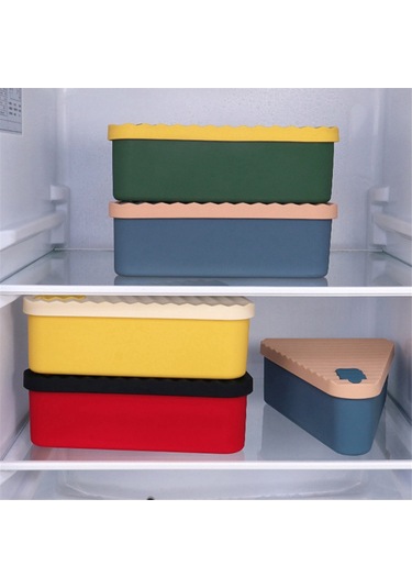 Xurunkeji Pizza Artan Saklama Kabı, Yeniden Kullanılabilir Pizza Silikon Kabı, Silikon Gıda Kabı, D Kremsi Beyaz Ve Sarı