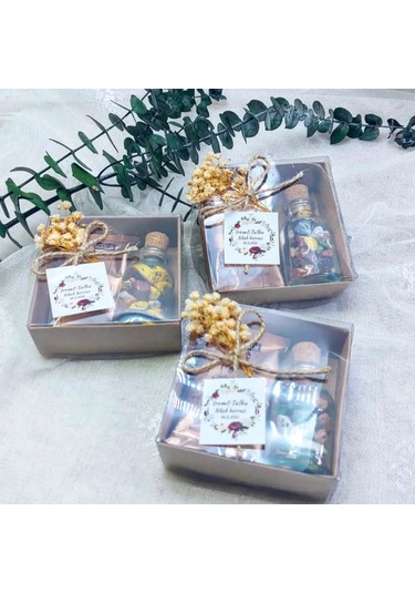 Kahve Ve Şişe İçinde Çakıl Taşı Çikolata Kutulu Söz Nişa 20 Adet