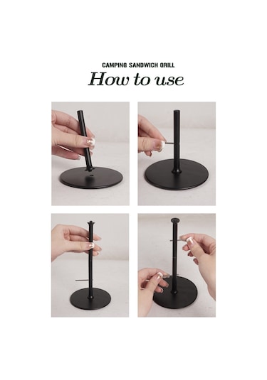 Symbee Siyah Çıkışlı Folding Kamping Işık Standı - 6mm Dişli Arayüzlü, Kamera Ve Işık Desteği, Taşınabilir Ve Ayrıştırılabilir Siyah