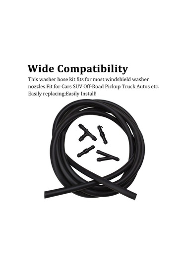 Yaozixa Cam Yıkama Hortumu Ve Nozzle Seti, 2m Gümüşlü Boru, Y-bölücü Ve T-kolu, Yeni Kaliteli Plastik, Kolay Kurulum