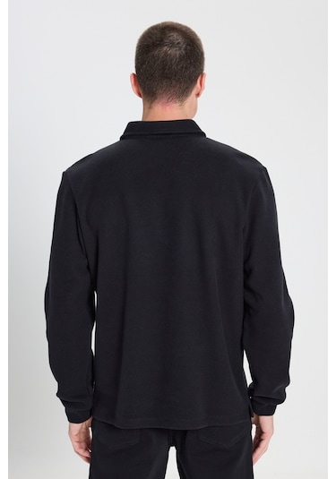 Wrangler Regular Fit Normal Kesim Polo Yaka Siyah Sweatshirt Siyah
