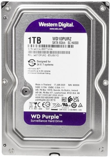 Western Digital Purple Wd10purz 1 Tb Sata 6gb/s 7-24 Güvenlik Harddisk