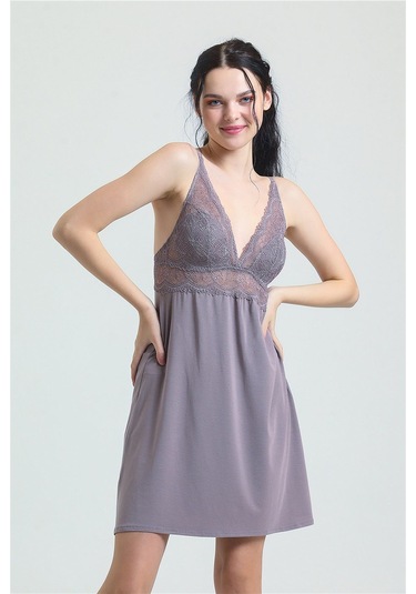 Magic Form 7378 Kadın Çinko Dantelli Modal Gecelik Çinko