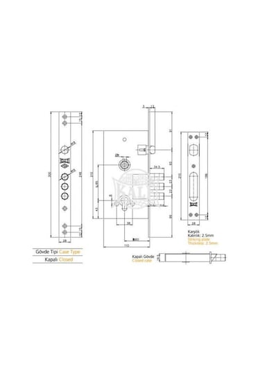 Kale 252/r Sn Monoblok Çelik Kapı Kilidi Sistem Barelli