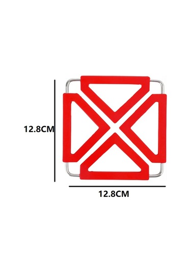 Adet Mutfak Yardımcı Katlanabilir Silikon Altlık Mat Pedi Siyah&kırmızı&sarı Siyah - kırmızı - sarı