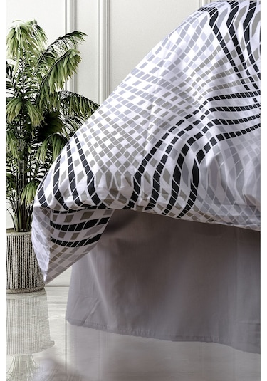 Aytunç Deniz %100 Pamuklu Çift Kişilik Nevresim Takımı 200x22... Gri