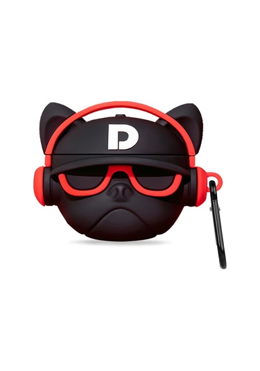 Microsonic Aipods Uyumlu 4.nesil / Anc Kılıf Cartoon Figürlü Silikon Crtn-fgr-hphp-bldg-krz Siyah - Kırmızı