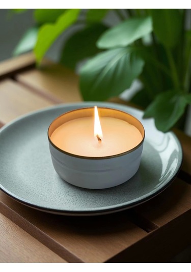 Myhand Soyawax Beyaz Teneke Gül Güzeli Esans Kokulu Mum 60 Gr Beyaz