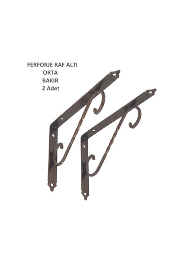 Ferforje Raf Altı, Orta, Bakır, Vidalar Dahil, 2 Adet Bakır