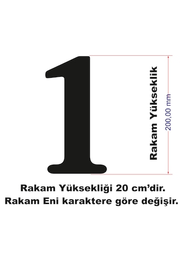 Stencil Rakam Boyama Şablonu X064-sayı Rakam Yüksekliği 20 Cm