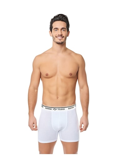 Seher Yıldızı 3'Lü Paket Erkek Boxer Pamuk Likralı Şort Boxer