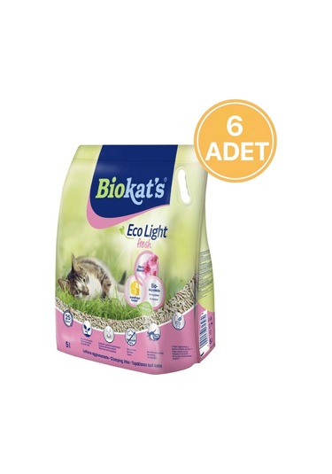 Biokat's Eco Light Fresh Cherry Blossom Pelet Kedi Kumu 6 x 5 L