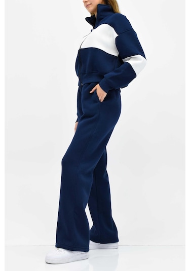Garnili Eşofman Takımı Lacivert-beyaz Lacivert
