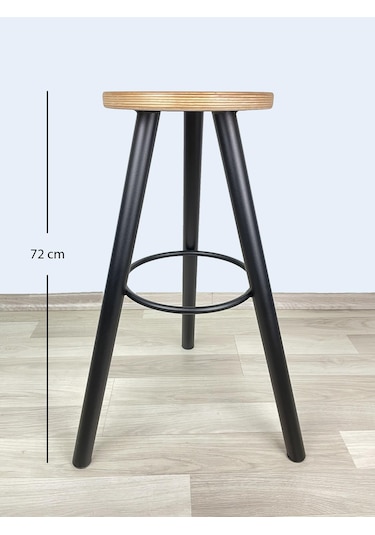 Banco Bar Sandalyesi, Bar Taburesi 72cm Ahşap Siyah