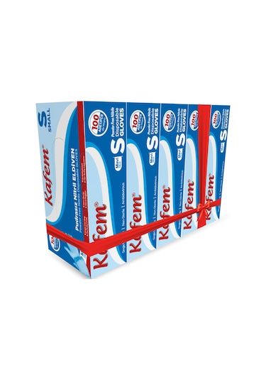Kafem Mavi Nitril Eldiven Pudrasız (S) 100 Lü X 5 Paket