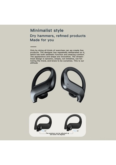 Didadodo Xindoker Md03 Kablosuz Kulaklık - Bt5.0, Dokunmatik Kontrol, Ipx5 Su Geçirmez, Spor İçin Uygun, Kablosuz Ve Dayanıklı