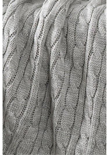 Ponponlu Triko Örme Tv Battaniyesi Koltuk & Omuz Şalı & Diz Battaniyesi 130x170cm - Açık Gri Açık Gri