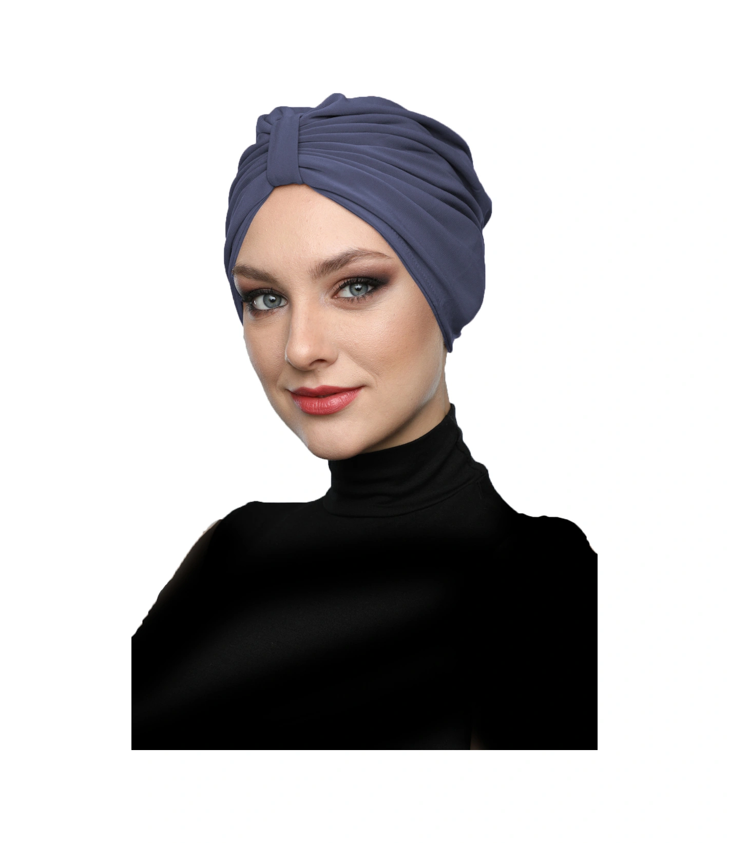 Kelebek Astarlı Koyu Gri Hazır Türban Tesettür Havuz Bonesi Koyu Gri