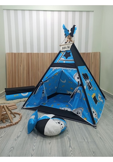Kızıldereli Çocuk Oyun Çadırı Devrilmeyen Sabitleme Mekanizmalı Galaksi Serisi Mavi