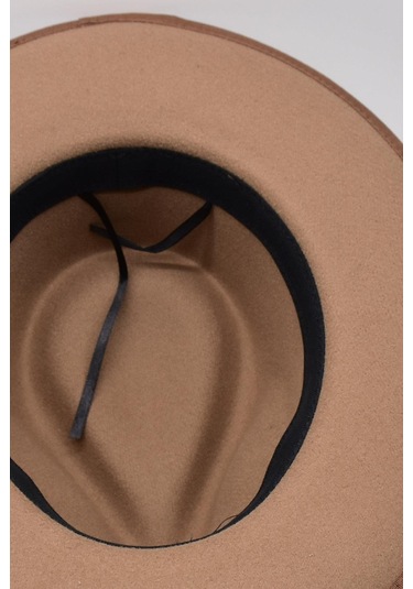 Vintage Erkek Fedora Fötr Şapka Panama İngiliz Trilby Kasket Bej - Bej