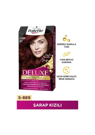 Palette Deluxe 5 - 889 Şarap Kızılı X 2 Adet Saç Boyası