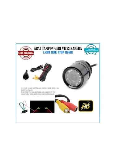 Audiomax Geri Görüş Vites Kamerası Gece Görüşlü Ir Ledli hd