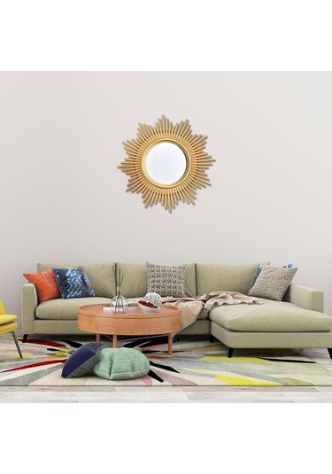 Suntek Magideal İskandinav Duvar Aynası Altın Çerçeve Koridor A