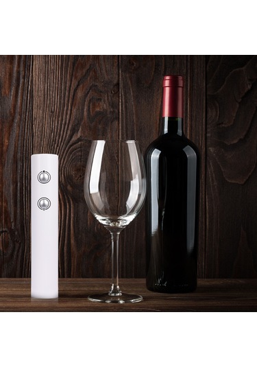 Yaozixa Beyaz Elektrikli Şarap Açıcı - Keçeli Korku Çıkarıcı, Folyo Kesici İle, 4xaa Pil İle Çalışır Pil Dahil Değil Siyah