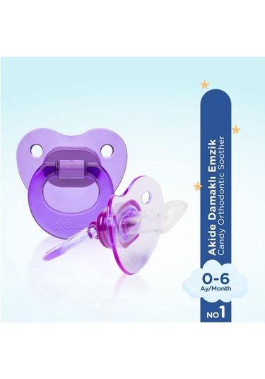 Akide Damaklı Emzik No:1 Mor 0-6 Ay