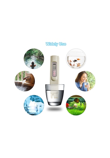 Folinda Ev İçin Açık Gri Tds Su Kalitesi Test Cihazı - Toplam Çözünür Katı Ve Sıcaklık Ölçer 0-999ppm, 0-45 C