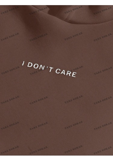 Y2k Trend Sezon Unisex Retro Sweatshırt Kapşonlu Kod 1662 Trz1431 Kahverengi