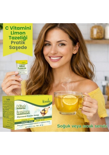 Fibrelle Nane Limon Aromalı Toz İçecek 1,5 G Saşe 40 Adet 60 G