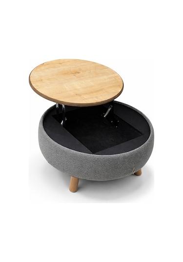 İrina Sandıklı Mekanizmalı Orta Sehpa/bench, Gri
