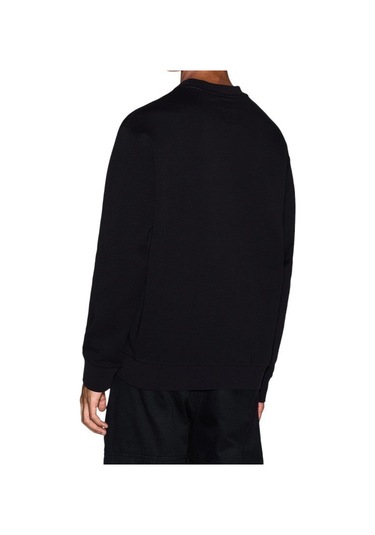 Erkek Regular Fit Nakışlı Yazı Logolu Sweatshirt - Siyah Black Beauty