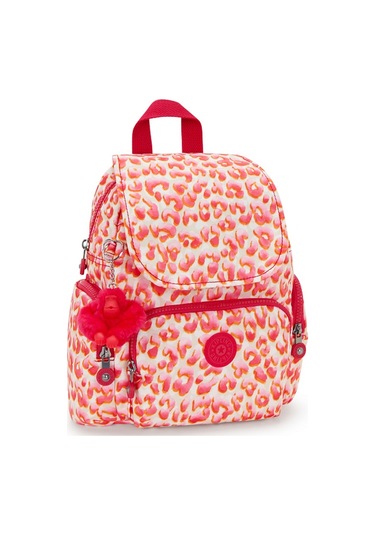 Kıplıng City Zip Mini Küçük Boy Sırt Çantası Pembe Latın Cheetah Pembe