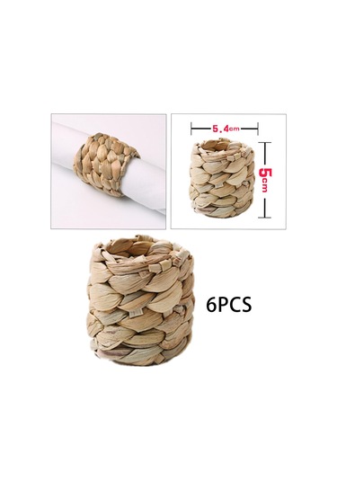 Homyl 6x El Yapımı Peçete Halkaları Peçetelik 5.4x5cm Haki