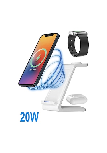 3in1 20w Kablosuz Şarj Magsafe Uyumlu İphone Telefonlar Ve Apple