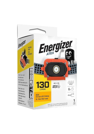 Energizer Atex 130 Lumens Kafa Lambası Siyah - Turuncu