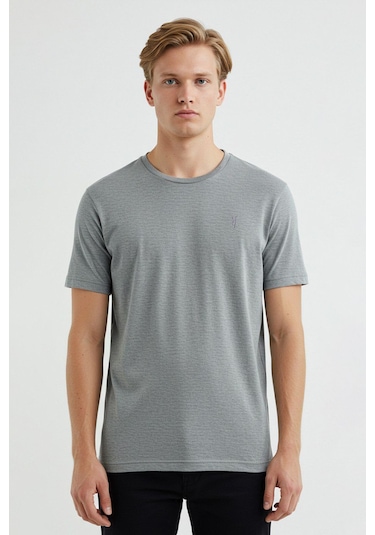 Erkek Standart-fit Bisiklet Yaka %100 Pamuk 4'lü Basic Tişört Paketi Kzk-100 Çok Renkli