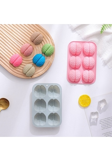 Fastbuy Cadılar Bayramı Şekil Figürlü Silikon Kalıp Seti - Çikolata Kurabiye Dondurma İçin 4'lü Mavi Paket Mavi