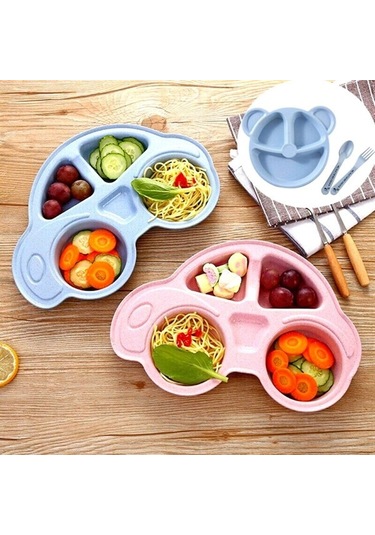 Bebekler İçin Araba Şeklinde Sevimli Mama Tabağı Çocuk Tabldot N