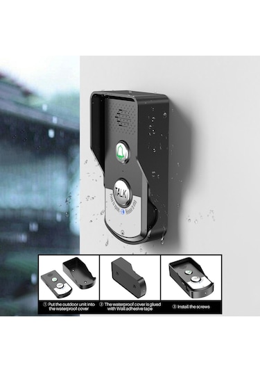 Kablosuz Kapı Zili İnterkom Ev Için Şarj Edilebilir Hs7009-b-1