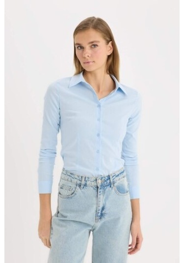 DeFacto Regular Fit Basic Düz Bengalin Uzun Kollu Gömlek I5278AZ25SPBE366 Mavi DeFacto Regular Fit Basic Düz Bengalin Uzun Kollu Gömlek I5278AZ25SPBE366 Mavi