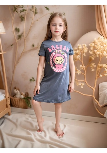 Fleurtex Pamuklu Geceliği Ev Elbisesi Labubu 155014033