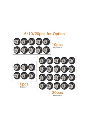 Moly Yunboo 3d Yazıcı Pom Pom Tekerlekleri - Dayanıklı 625zz Rulmanlı 20 Adet - 24mm Siyah Çap