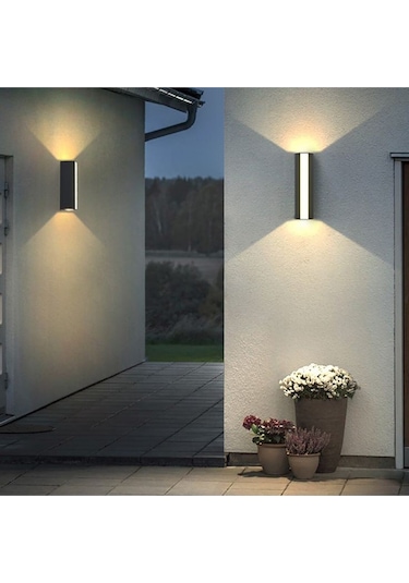 Modern Ve Şık Tasarım 8 Watt Gün Işığı Led Armatür, Villa, Kafe, Bar, Otel, Bahçe, Balkon Led Aplik Siyah