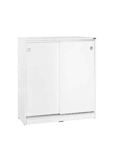 Diamond 5 Raflı Sürgülü Dolap - Beyaz